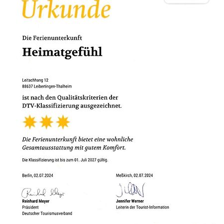 Ferienwohnung Heimatgefuehl Thalheim Leibertingen Buitenkant foto